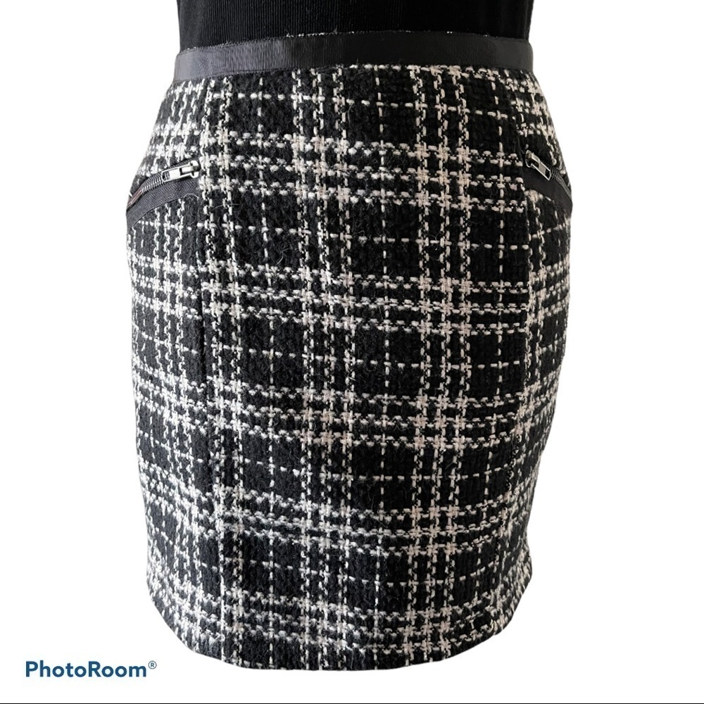 Estey plaid mini wool blend skirt S